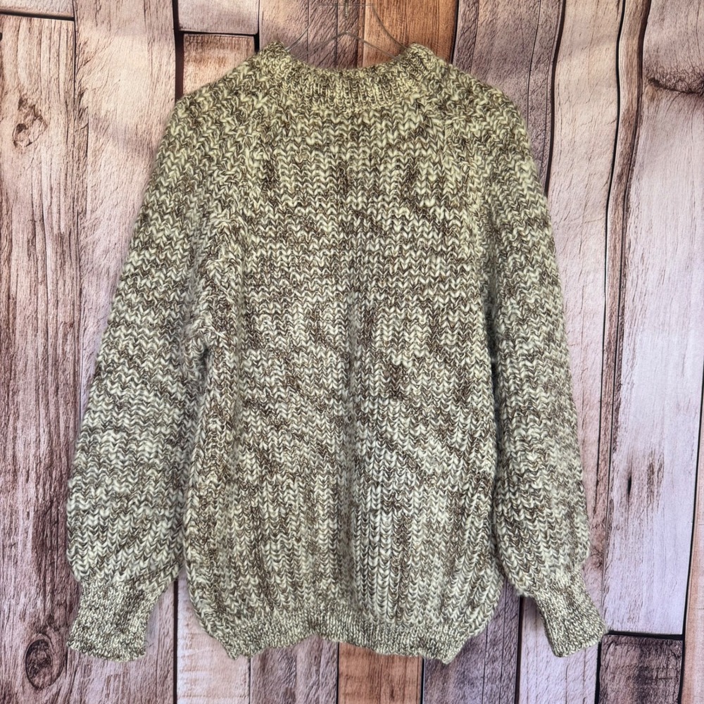 Eddie Bauer Pure New Wool Chunky Knit Sweater Vintage Made England Cabincore XL